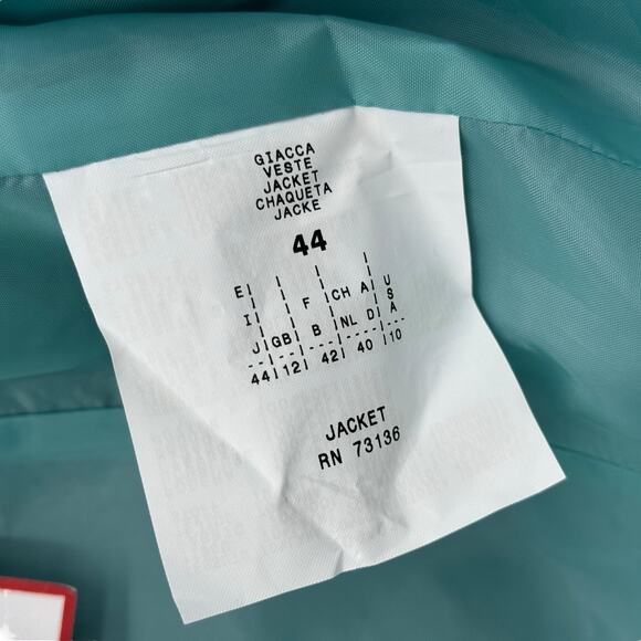 Max & Co Patchwork Blazer Wool Mohair Women 10 Blue Plaid Preppy Steampunk NEW - Picture 13 of 15